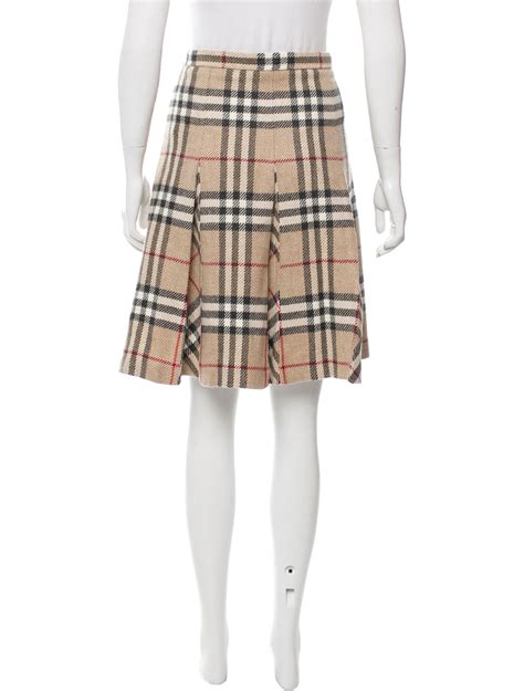 burberry pattern pleated skirt|burberry check wool pleated skirt.